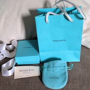 Tiffany & Co. Bag, Box, Pouch Set. Excellent Condition, 6" Bag, 4" Box